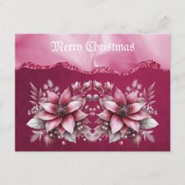 Cartão Postal Cartão-postal de Natal Feriado Floral Rosa