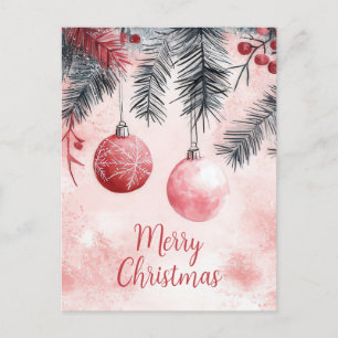 Cartão Postal Cartão-postal de Natal festivo e elegante