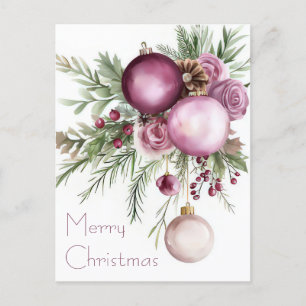 Cartão Postal Cartão-postal de Natal festivo e elegante