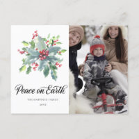 Cartão-postal de Natal Holly Berry