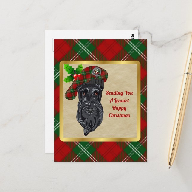 Cartão Postal Cartão-postal de Natal Lennox Clan e Tartan (Frente/Verso In Situ)