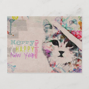 Cartão Postal Cartão-postal de Natal Merry Cat