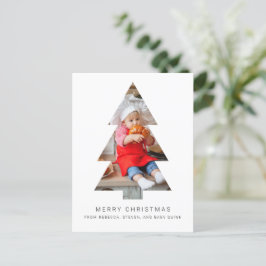 Cartão Postal Cartão-postal de Natal minimalista com árvore
