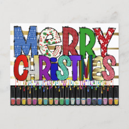 Cartão Postal Cartão-postal de Natal para Arte em Manicure