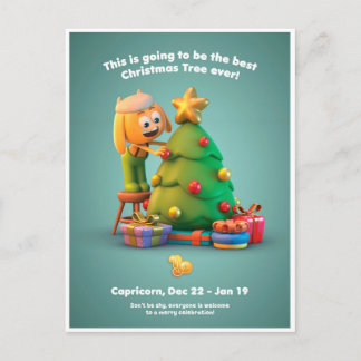 Cartão Postal Cartão-postal de Natal para Capricórnio