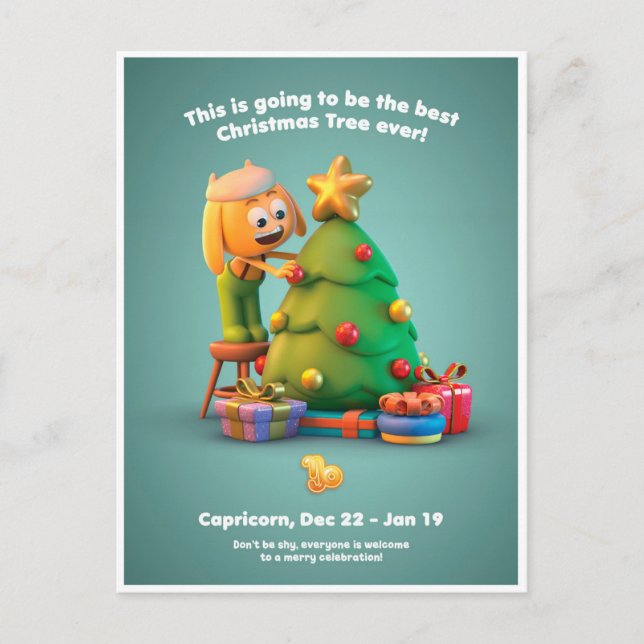 Cartão Postal Cartão-postal de Natal para Capricórnio (Frente)