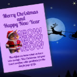 Cartão Postal Cartão-postal de Natal para Papais noeis bonitos<br><div class="desc">Celebrar o Natal com nossos Papais noeis bonitos Cartão-postal de Natal Cat mostrando um gato fofinho vestido de Papai Noel e dizendo Meow Meow. Abaixo da imagem está a citação "O agradecimento transforma o que temos em suficiente. Neste Natal, deixe seu coração transbordar com gratidão pelas simples alegrias da vida"...</div>