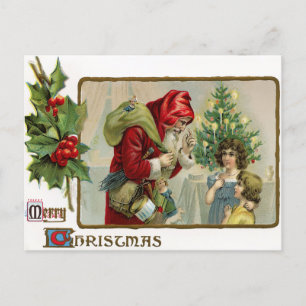 Cartão Postal Cartão-postal de Natal para Papais noeis Vitorian