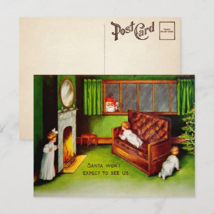 Cartão Postal Cartão-postal de Natal para Vintage Ocultando Cri