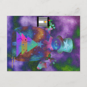 Cartão Postal Cartão-postal de Natal "Whimsical Snowman"