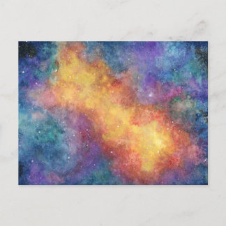 Cartão Postal Cartão-postal de Nebula de Cores Aquáticas