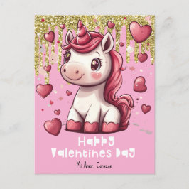 Cartão Postal Cartão-postal de nome personalizado Unicorn de Dia