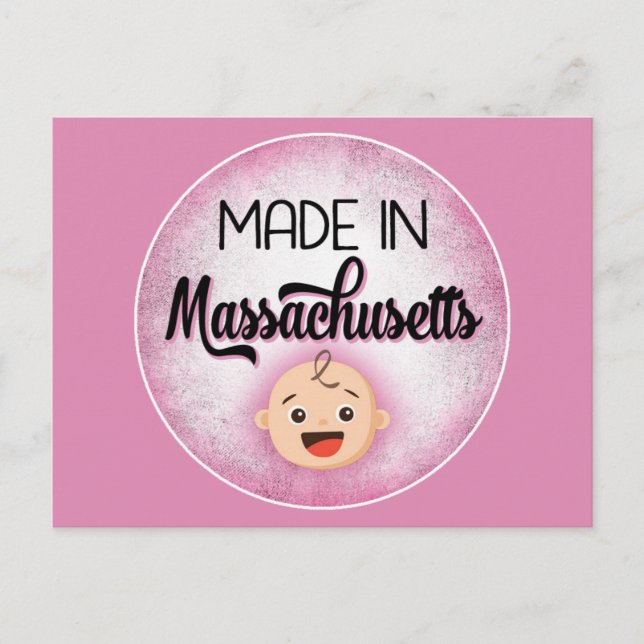 Cartão Postal Cartão-postal de Nova Menina Rosa de Massachusetts (Frente)