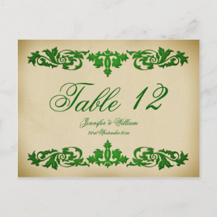 Cartão Postal Cartão-postal de Número de Tabela de Casamento de
