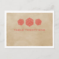 Cartão-postal de Número de Tabela de Gamer de Dice