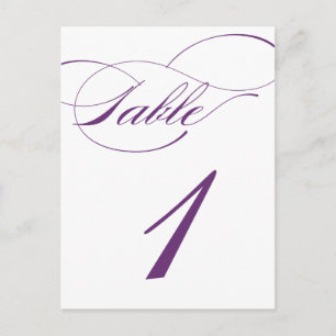 Cartão Postal Cartão-postal de Número de Tabela de Script Elegan