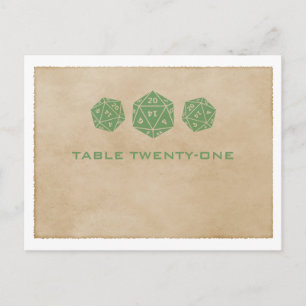 Cartão Postal Cartão-postal de Número de Tabela Gamer de Dice D2