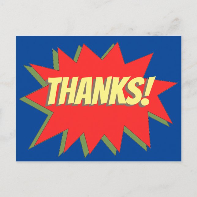 Cartão Postal Cartão-postal de Obrigados de Super-Herói (Frente)