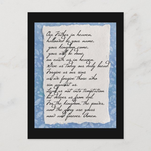 Cartão Postal Cartão-postal de oração do Senhor (Frente)