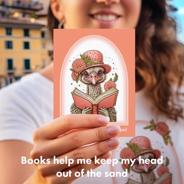 Cartão Postal Cartão-postal de Ostrich com Ilustração de Pássaro (Criador carregado)