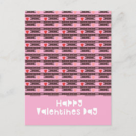 Cartão Postal Cartão-postal de padrão de Dia de os namorados de 