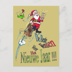 Cartão Postal Cartão-postal de Papais noeis de Champanhe Nieuwja