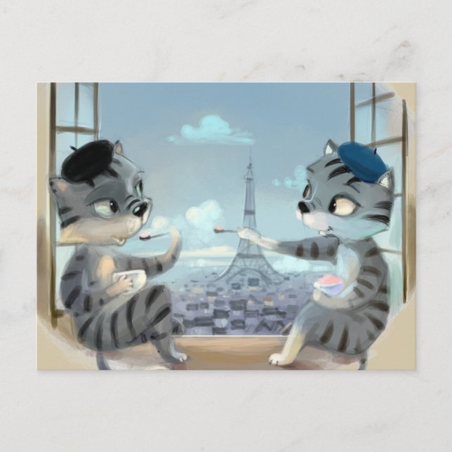 Cartão Postal Cartão-postal de Paris por dia (Frente)