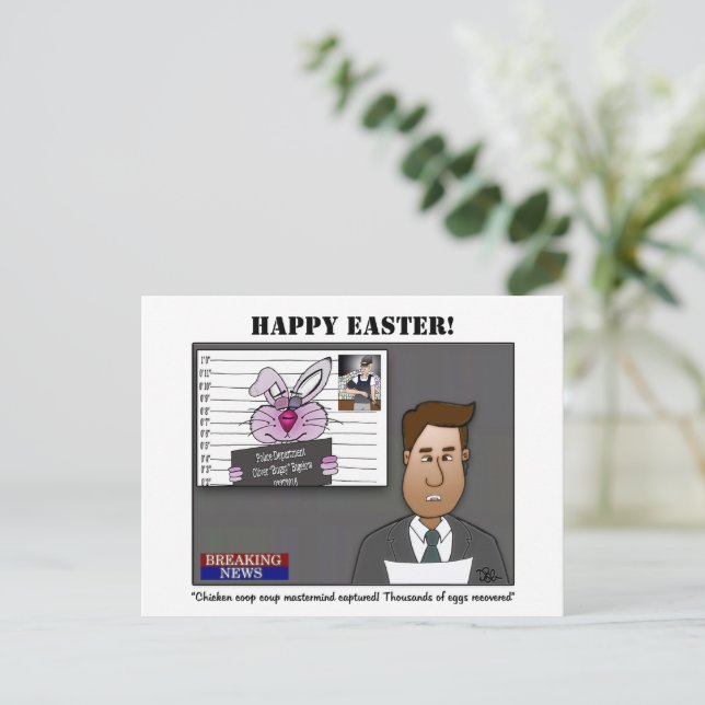 Cartão Postal Cartão-postal de Páscoa de golpe de galinha (Em pé/Frente)