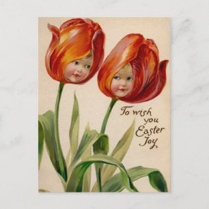 Cartão Postal Cartão-postal de Páscoa Victorian Odd Flower Faces