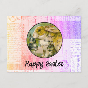 Cartão Postal Cartão-postal de Páscoa Vintage Bunnies
