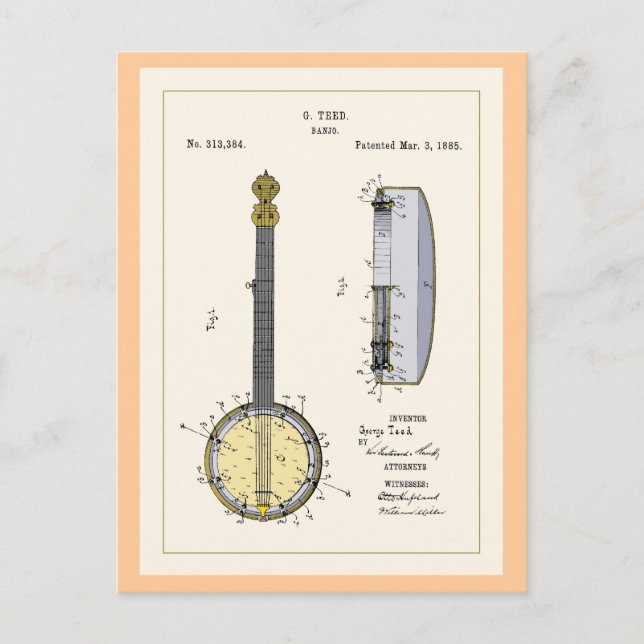 Cartão Postal Cartão-postal de patente de teed (Frente)