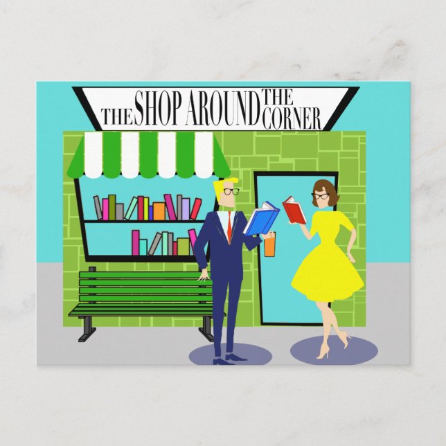 Cartão Postal Cartão-postal de pavimentação de livros retrorrefl (Frente)