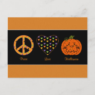 Cartão Postal Cartão-Postal De Paz, Amor E Halloween