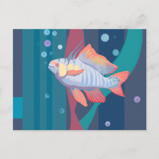 Cartão Postal Cartão-postal de Peras de Peixes e Água Submarina