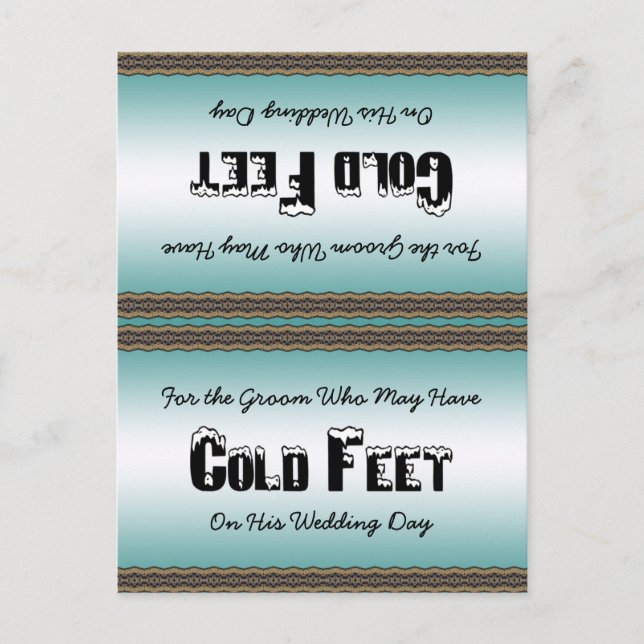 Cartão Postal Cartão-postal de Pés Frio do Groom Meias (Frente)