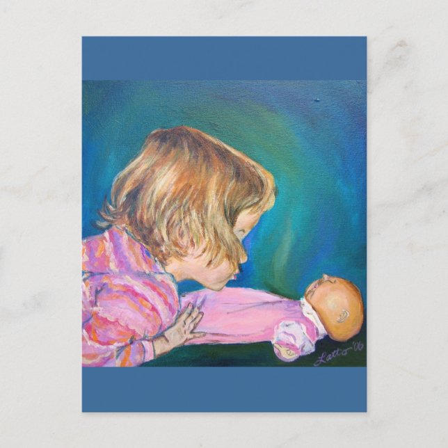 Cartão Postal Cartão-postal de pijama rosa (Frente)