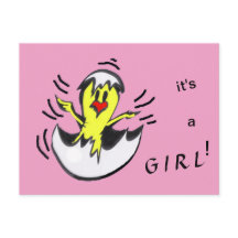 Cartão-postal de Pintinho de GIRL de Bebê