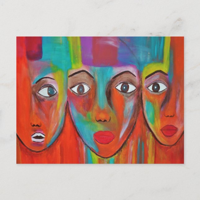 Cartão Postal Cartão-postal de pintura a óleo de mulheres africa (Frente)
