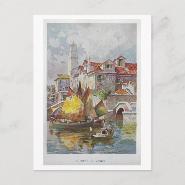 Cartão Postal Cartão-postal de pintura Vintage Venice (Frente)