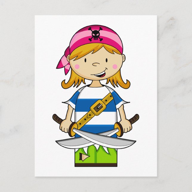 Cartão Postal Cartão-postal de pirata da Girl Bandana (Frente)