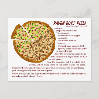 Cartão Postal Cartão-postal de pizza de Raven Boys