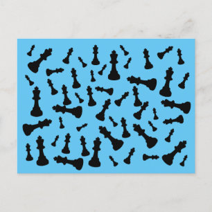 Cartão Postal Cartão-postal de Pop Art King Chess minimalista