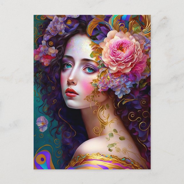 Cartão Postal Cartão-postal de Pop de arte Fantasy Glam (Frente)