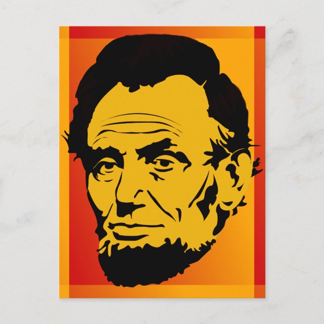 Cartão Postal Cartão-postal de Pop Retro-Arte Abraham Lincoln (Frente)