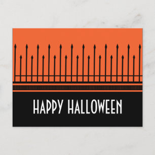 Cartão Postal Cartão-postal de Porta de Halloween Spooky, Laranj