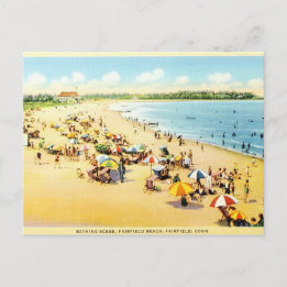 Cartão Postal Cartão-postal de praia do Connecticut para restaur