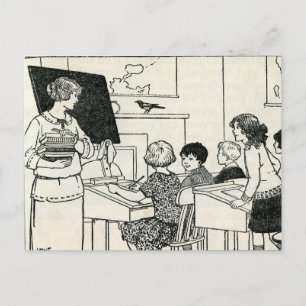 Cartão Postal Cartão-postal de Professora do Colégio Elementar