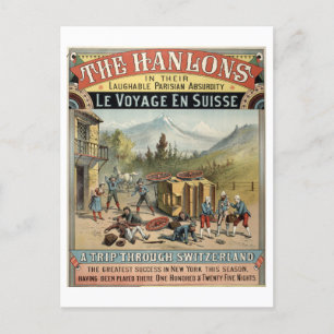 Cartão Postal Cartão-postal de propaganda do teatro Hanlons Vint