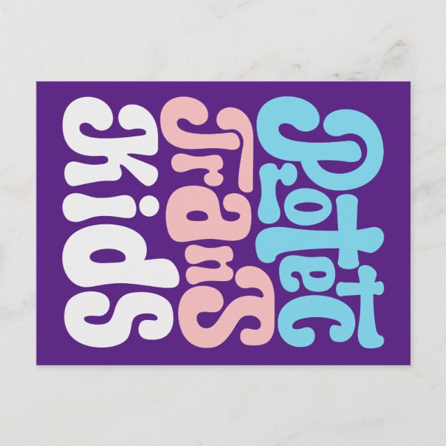 Cartão Postal Cartão-postal de proteção de crianças trans (Frente)