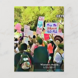 Cartão Postal Cartão-postal de protesto feminino em março